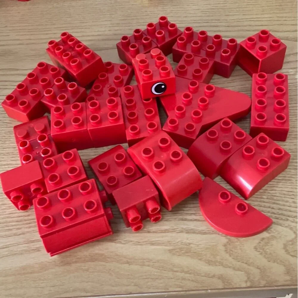 LEGO Duplo Mixed Bulk Brick Lot 125+ Pcs Building Blocks People Doors Windows